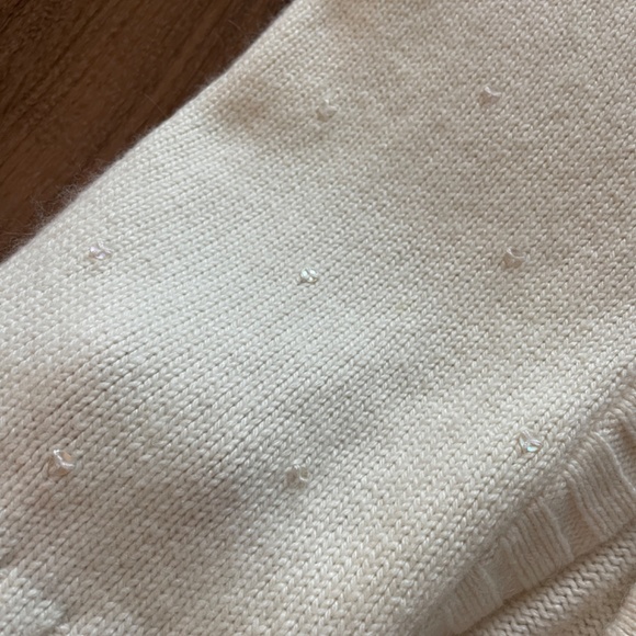 Cashmere Button-Down Long Sweater Tunic With Sequins - Size XXS - Like New - Picture 3 of 9